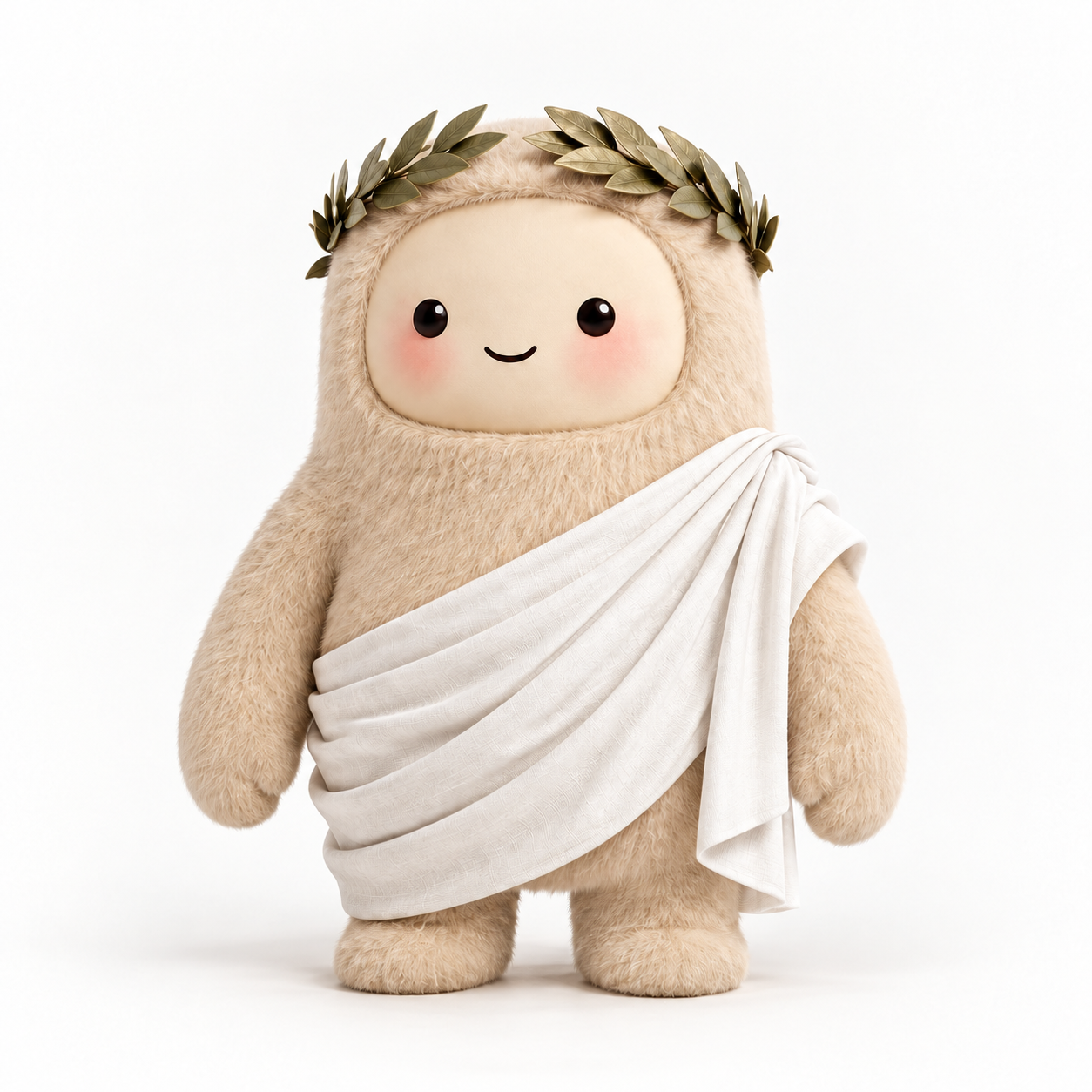 AGRIPPA, a soft cream mascot in a white toga and olive laurel wreath